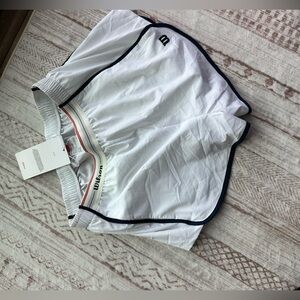 Wilson White Sports Shorts with Black Trim